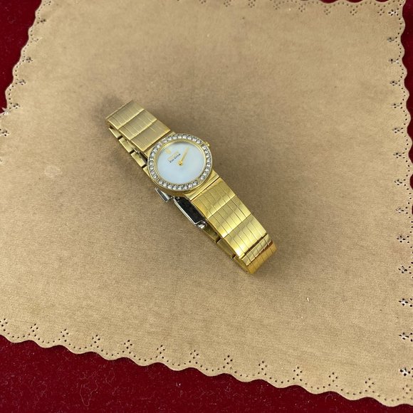 Citizen Gold Eco-Drive Watch with Crystal Bezel main image 4